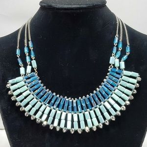 Ali khan aqua glass beaded necklace with gift box